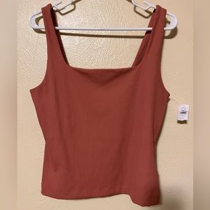 Gap Fit Tank Top Women's Size Large Pink Blackout Technology Ribbed NWT